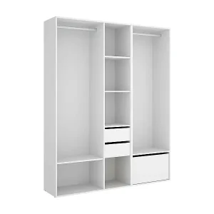 GroÃŸer Kleiderschrank Dhorsche, Schlafzimmermöbel, Schrank, Garderobe, 158x45 h205 cm, WeiÃŸ und Eiche Kostenfreie Lieferung