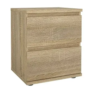 Kostenloser Versand Nachttisch Drugan, Niedrige Kommode, Tisch, Multifunktionaler Nachttisch, 40x34 h48 cm, Eiche