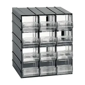 Dbertolin 2 Türen Mehrzweckschrank, Kleinteileschrank, Schrank für Werkzeugbehälter, 100 % Made in Italy, 19x15h23 cm, Anthrazit, 12 Schubladen Top-Preis