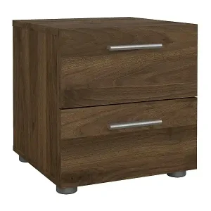 Top-Preis Nachttisch Drossett, Niedrige Kommode, Tisch, Multifunktionaler Nachttisch, 40x40 h42 cm, Nussbaum