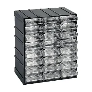 Preisreduziert Dbertolin 2 Türen Mehrzweckschrank, Kleinteileschrank, Schrank für Werkzeugbehälter, 100 % Made in Italy, 19x15h23 cm, Anthrazit, 24 Schubladen