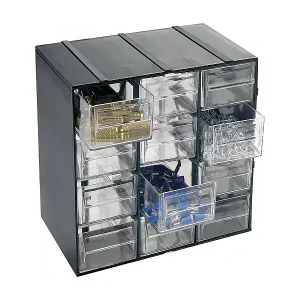 Direktkauf Dbaglier 2 Türen Mehrzweckschrank, Kleinteileschrank, Schrank für Werkzeugbehälter, 100 % Made in Italy, Anthrazit, 19x14h23 cm