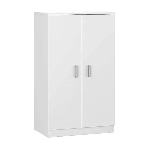 Norwalk Mehrzweckgarderobe, 2-türiger Schuhschrank, Niedriger Schrank mit 6 Regalen, Modernes niedriges Schuhregal, 75x36h101 cm, Weiß Garantierte Lieferung