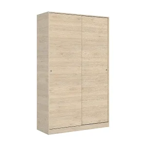 Sonderangebot Kleiderschrank Dcapuan, Garderobe für Schlafzimmer, Kleiderschrank mit 2 Schiebetüren, 120x50h204 cm, Eiche