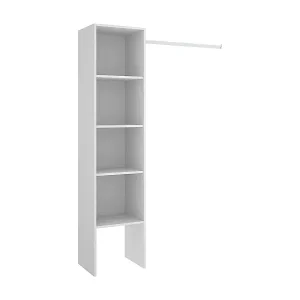 Kracherpreis Kleiderschrank Dmaffe, Struktur für begehbaren Kleiderschrank, offene Garderobe, 138 x 40 x 186 cm, Weiß