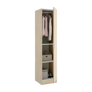 Kleiderschrank Dbusat, Kleiderbügel für Schlafzimmer, Kleiderschrank mit 1 Einzeltür, 41x52h184 cm, Eiche Wochenendangebot