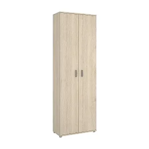 Mehrzweckschrank Suretta, Multifunktions-Aufbewahrungseinheit, Kleiderschrank mit 2 Türen, 61 x 35 x 190 cm, Eiche Direktkauf
