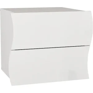 Neue Ware Nachttisch Dchies, Nachttisch mit 2 Schubladen, Schlafzimmermöbel, 100% Made in Italy, cm 50x40h41, glänzend weiß
