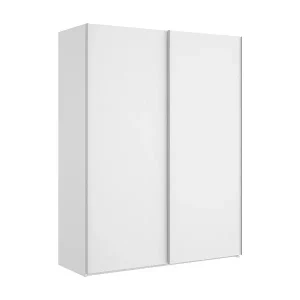 Kleiderschrank Nuptse, Garderobe für Schlafzimmer, Kleiderschrank mit 2 Schiebetüren, 150x65h204 cm, Weiß Must-Have