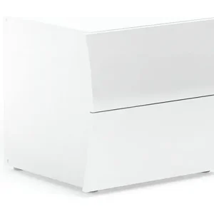 Nachttisch Dluki, Nachttisch mit 2 Schubladen, Schlafzimmermöbel, 100% Made in Italy, cm 50x40h41, glänzend weiß Bestseller
