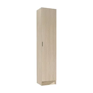 Top-Seller Mehrzweck-Kabinett Dibels, Beistellschrank mit 1 Tür, Schuhregal Kleiderschrank mit Regalen, Vertikales Schuhregal, 37x37h180 cm, Eiche