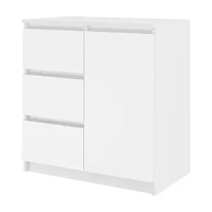 Abverkauf Komoda Malwa 1D3S |Biała | 80x40x75 cm | 3 Szuflady, 1 Drzwi