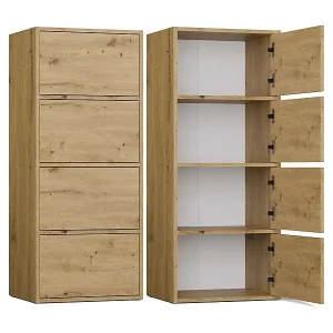 ALMA – Kommode – 4 Türen, 4 Regale– 50x40x119 cm – Eiche Artisan Echt