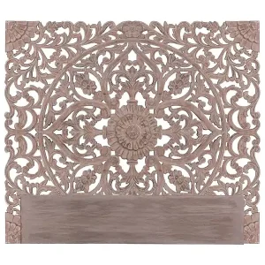 Zertifiziert Holzkopfteil "Grisy" 160cm Braun Blumenschnitzereien Design & Trend