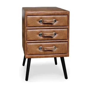 Commode 3 tiroirs Bardo Simili P.U. Marron Markenware