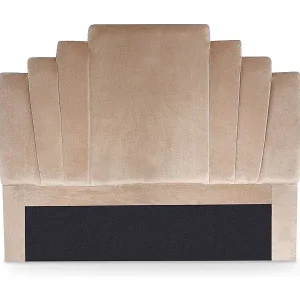 Samt Kopfteil Taupe "Renaya" 140cm Modernes Design Echt