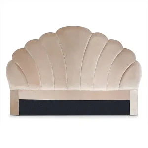 Samt Kopfteil "Shelly" 160cm Taupe Muschel Design Kracherpreis