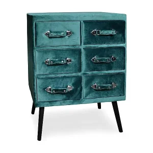 Commode 6 tiroirs Bardo Velours Vert Neue Ware