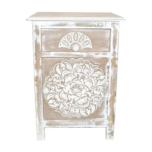 Mega-Angebot Table de chevet 1 tiroir et 1 porte battante Tasha Vintage