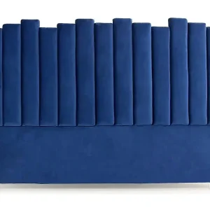 Billig Samt Kopfteil Design "Kenty" 180cm Blau Praktisch & Trendig