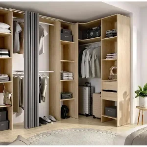 GroÃŸer Kleiderschrank Dmacintyr, Schlafzimmermöbel, Schrank, Garderobe, 234x141 h205 cm, Eiche Beliebt