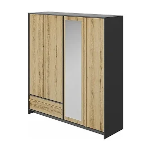 Preisreduziert Kleiderschrank 4 Türen und 1 Schublade MIMIZAN L197 cm - Französische Herstellung