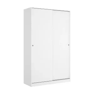 Kleiderschrank Dcapuan, Garderobe für Schlafzimmer, Kleiderschrank mit 2 Schiebetüren, 120x50h204 cm, Weiß Kostenloser Versand