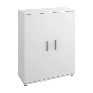 Mehrzweckgarderobe Serles, Mehrzweck-Schuhregalschrank, Schrank mit 2 Türen, 61x35h80 cm, Weiß Billig
