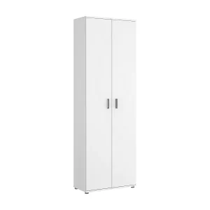 Begrenztes Angebot Mehrzweckgarderobe Dmeg, Mehrzweck-Schuhregal, Kleiderschrank mit 2 Türen, 61x35h190 cm, Weiß