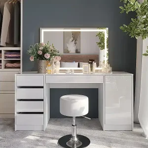 Schminktisch weiß/weiß hochglanz 158.2x50.1x76 sherry Sonderangebot