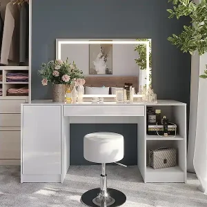 Direktkauf Schminktisch weiß/weiß hochglanz 158.2x50.1x76 sherry