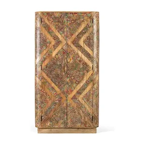 Kleiderschrank aus massivem Mangoholz mit zwei Türen 170 cm Rabatt