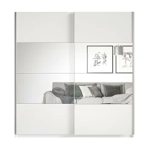 Aktuell Designerschrank 180cm. 2 Türen mit modulierbaren Spiegeln. Farbe mattweiß. Kollektion EOS