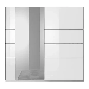 Designerschrank 2 Türen 180 cm mit Spiegel. Farbe glänzend weiß. Kollektion EOS Letzte Chance