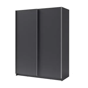 Schwebetürenschrank 2 Türen - Kollektion GOZU - Farbe Graphitgrau - 150 x 198 x 62 cm Top-Angebot
