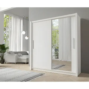 Schwebetürenschrank mit Spiegel 205 cm - weiß - Kollektion OZZULA Sofort Bestellen