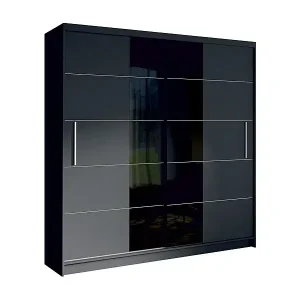 Neuheit Designerschrank 200cm in Graphitgrau und Schwarz, Kollektion NARAGO
