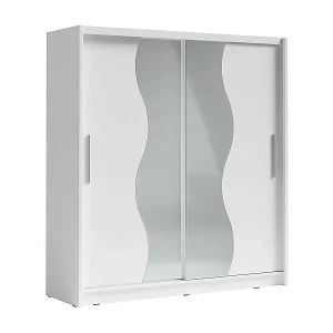 Schwebetürenschrank mit Spiegel 205 cm - weiß - Kollektion BAHIA Top-Preis