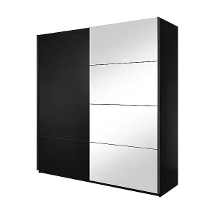 Direkt Vom Hersteller Designerschrank 180cm. 2 Türen mit modulierbaren Spiegeln. Farbe matt schwarz. Kollektion EOS