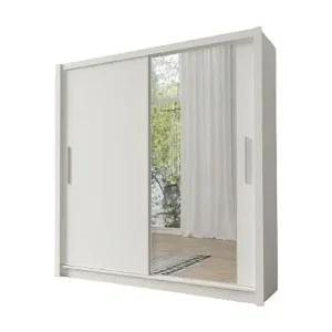 Neue Kollektion Schwebetürenschrank mit Spiegel - 155 cm - Weiß - Kollektion OZZULA