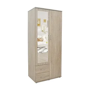 Top-Angebot Schrank TOM 2 Türen – Sonoma Eiche – Mit Spiegel – L80 x H185 cm