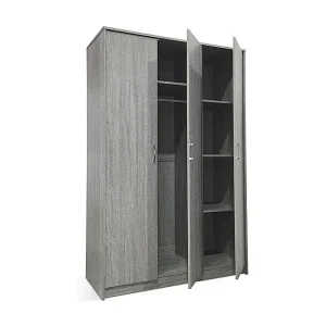 Solange Der Vorrat Reicht Schrank REY – 3 Türen – 120×180 cm – Helles Grauholz – Skandinavischer Stil