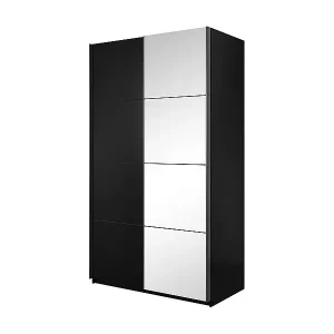 Zertifiziert Designerschrank 150cm. 2 Türen mit anpassbaren Spiegeln. Farbe Mattschwarz. Kollektion EOS
