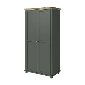 Schrank 110x220 mit 2 Türen. Farbe Grün und Eiche. Kollektion ASSIA. Markenware