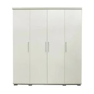 Highlight Schrank TOM 4 Türen – Weiß – L160 x H183 cm – Integrierte Kleiderstange