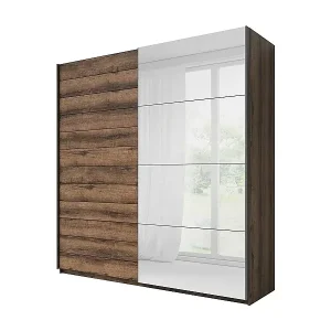 Designerschrank mit 2 Türen, 200 cm, in dunkler Eichenfarbe. Kollektion EOS Aktuell