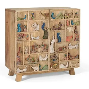 Kommode aus natürlichem Mangoholz mit originellen Details Sonderangebot