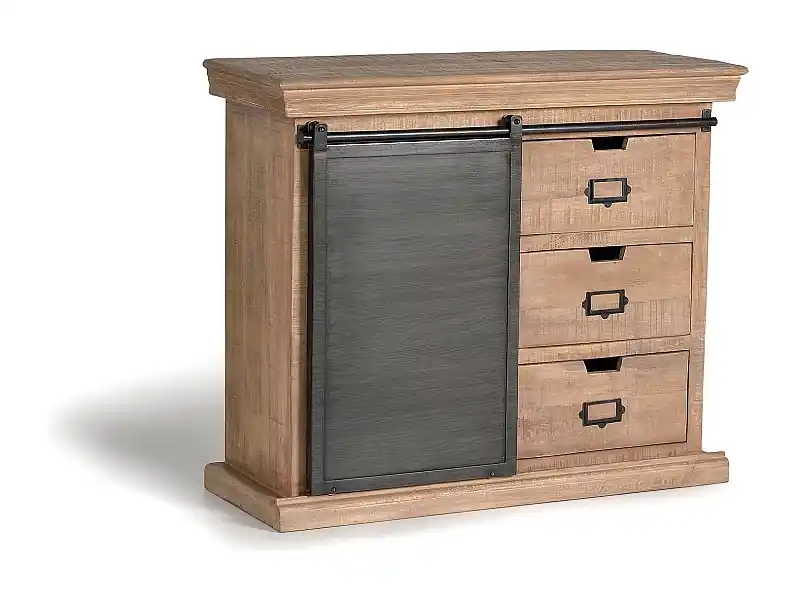 Kommode aus Mangoholz und Metall Expressversand