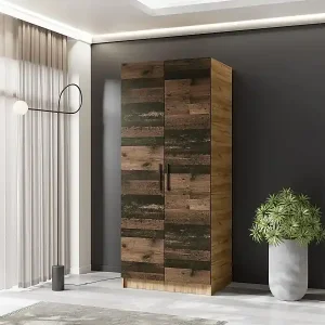 Zweitüriger Kleiderschrank GOLD 2D 78 Eiche Craft Gold + Oldstyle Rabatt