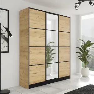 Abverkauf Drehtürenschrank EDEN 3D Modell 2 Eiche Craft Gold